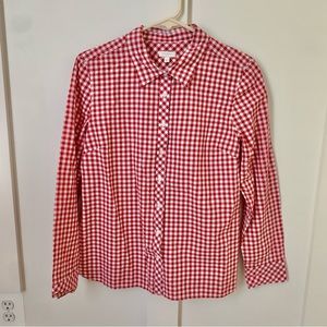 Talbots Red Gingham Plaid Shirt